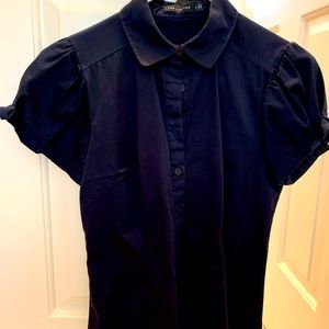 Navy cotton blouse